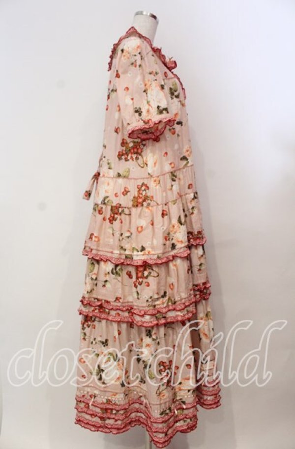 PINK HOUSE / ストロベリーローズプリントワンピース ピンク