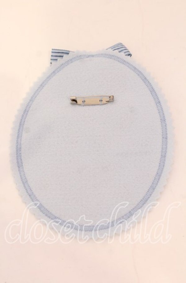 PINK HOUSE / さざ波とねこ刺繍ブローチ サックス O-25-11-03-003-LO