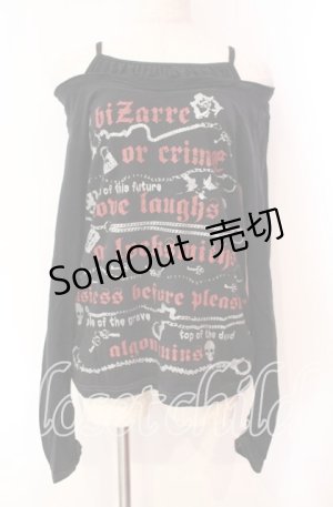 画像: ALGONQUINS / ロゴptオフショルカットソー F ブラック O-25-11-03-017-AL-TO-OW-OS