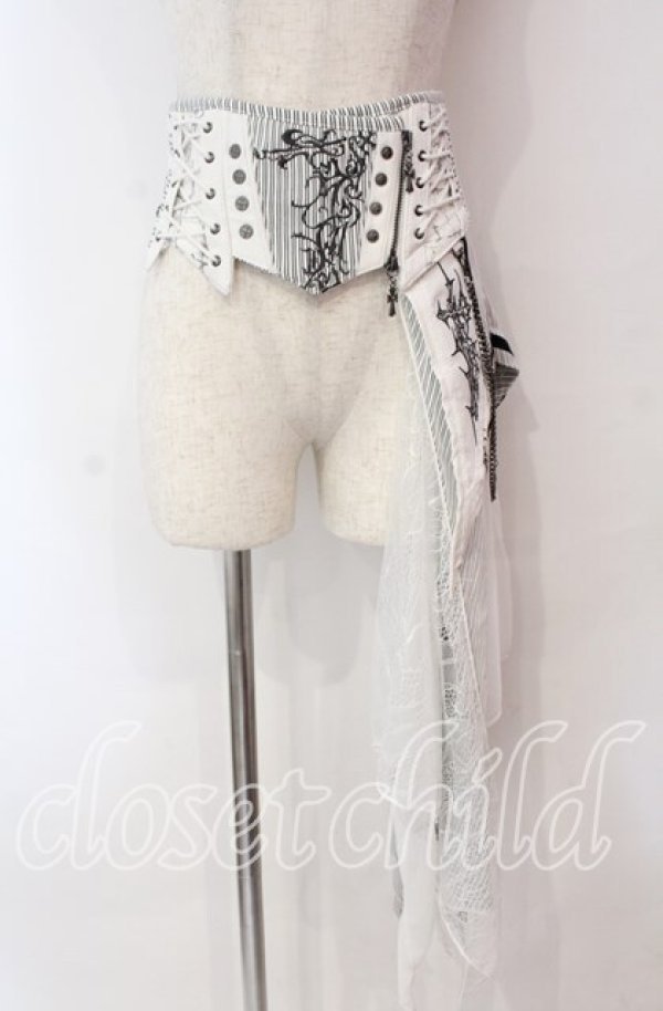 画像1: Ozz Croce / Garden of Fallen Angelコルセットスカート  ホワイト O-25-11-03-019-OO-SK-OW-OS (1)