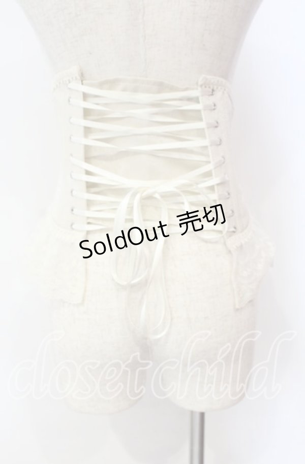 画像4: abilletage / レースプリントショートコルセット 3 アイボリー O-25-11-03-024-GO-TO-OW-OS (4)