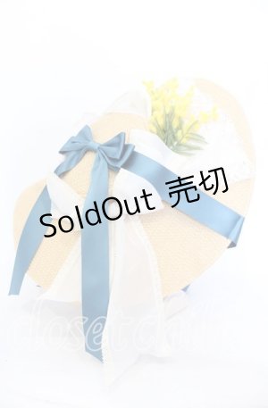 画像: 【SALE】BAROQUE / × Sakizoコラボ Flower Hat ハット  ナチュラル×グリーン O-25-11-04-001-EL-AC-IG-ZT0105V