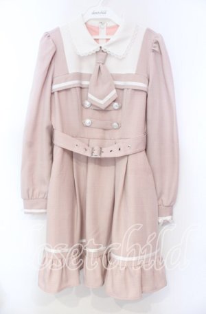 画像: DearMyLove / 探偵ネクタイワンピース M ピンク O-25-11-04-032-EL-OP-OW-OS