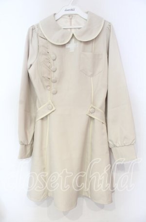 画像: DearMyLove / パイピングフリルナースワンピース M ベージュ O-25-11-04-033-EL-OP-OW-OS