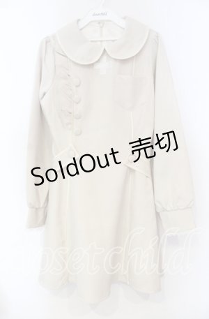 画像: DearMyLove / パイピングフリルナースワンピース M ベージュ O-25-11-04-033-EL-OP-OW-OS