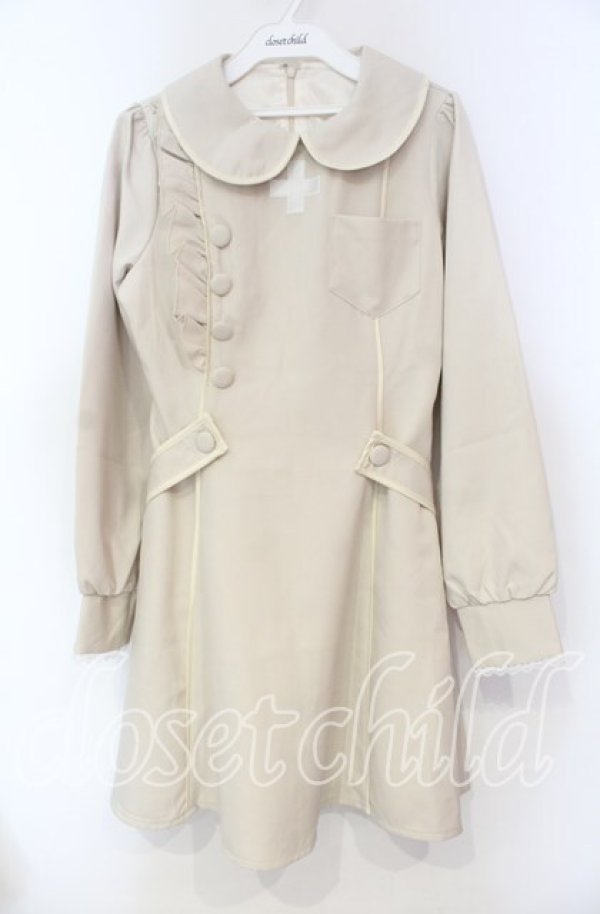 画像1: DearMyLove / パイピングフリルナースワンピース M ベージュ O-25-11-04-033-EL-OP-OW-OS (1)