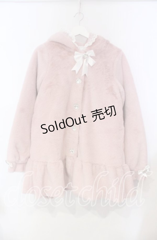 画像1: DearMyLove / レースアップうさ耳ビジューファーコート M ピンク O-25-11-04-035-EL-CO-OW-OS (1)