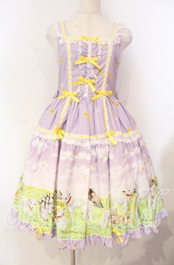 画像1: metamorphose / Dreamy Little Farm はしごレースフリルジャンパースカート 1 ラベンダー O-25-11-04-039-ME-OP-IG-OS (1)