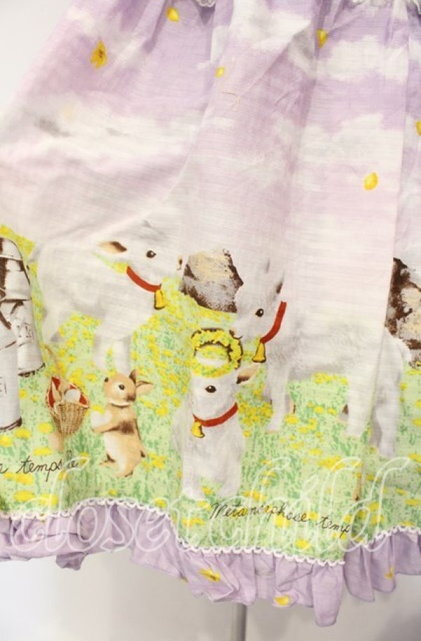 画像3: metamorphose / Dreamy Little Farm はしごレースフリルジャンパースカート 1 ラベンダー O-25-11-04-039-ME-OP-IG-OS (3)