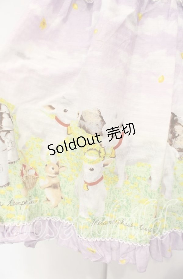 画像3: metamorphose / Dreamy Little Farm はしごレースフリルジャンパースカート 1 ラベンダー O-25-11-04-039-ME-OP-IG-OS (3)