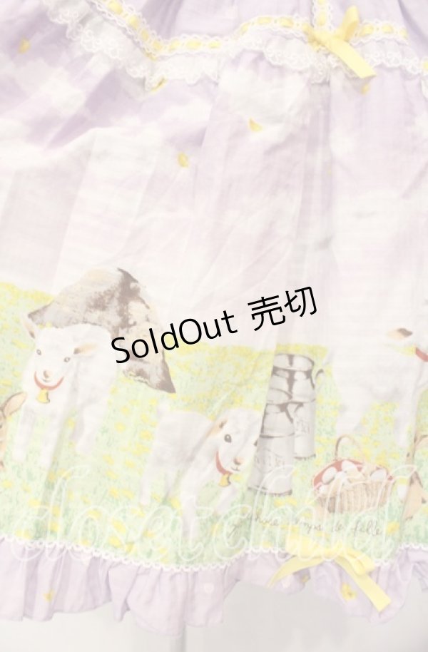 画像4: metamorphose / Dreamy Little Farm はしごレースフリルジャンパースカート 1 ラベンダー O-25-11-04-039-ME-OP-IG-OS (4)