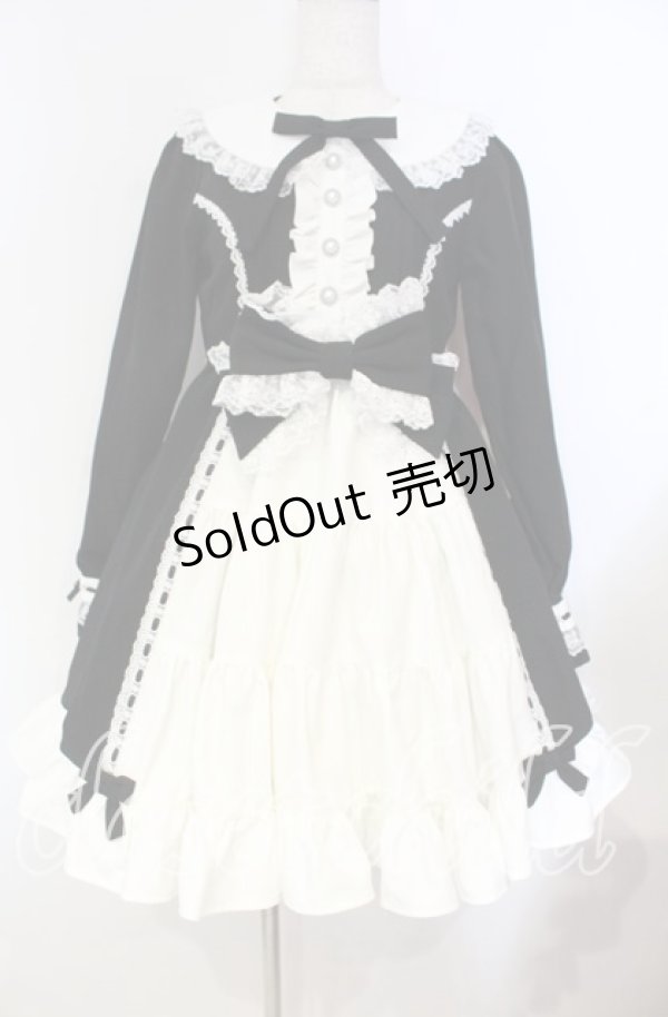 画像1: DearMyLoveEmily / プリンセスティアードはしごレースフリルワンピース M クロ×シロ O-25-11-04-041-LO-OP-IG-OS (1)