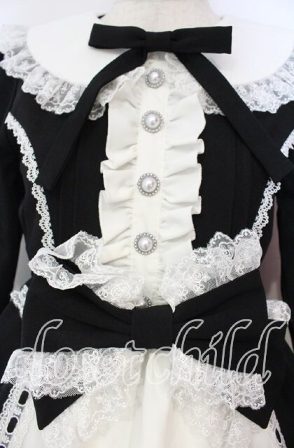 画像2: DearMyLoveEmily / プリンセスティアードはしごレースフリルワンピース M クロ×シロ O-25-11-04-041-LO-OP-IG-OS (2)