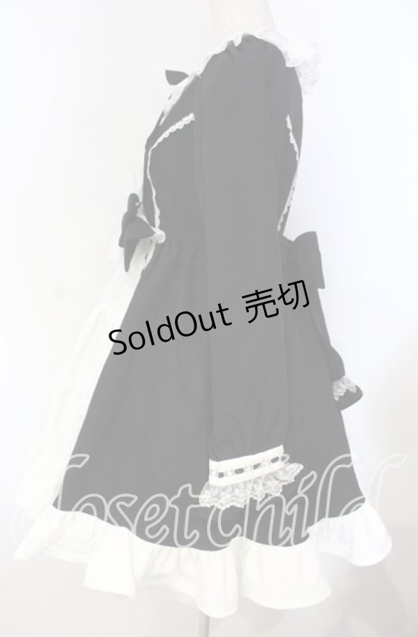 画像3: DearMyLoveEmily / プリンセスティアードはしごレースフリルワンピース M クロ×シロ O-25-11-04-041-LO-OP-IG-OS (3)