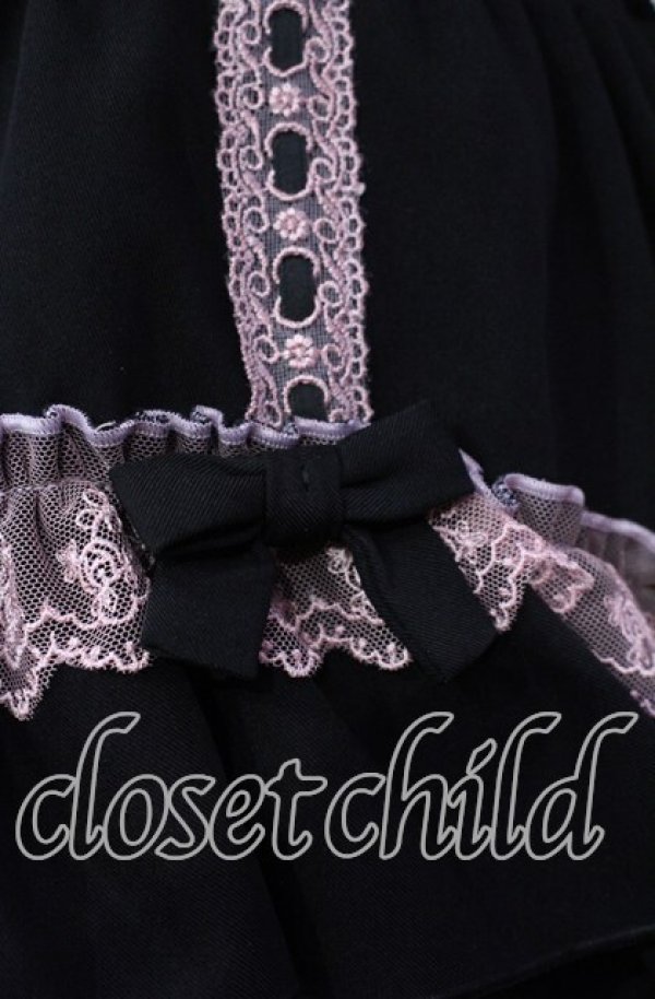 画像3: DearMyLoveEmily / フリルたっぷりはしごレースリボンジャンスカ M クロ×ピンク O-25-11-04-042-LO-OP-IG-OS (3)