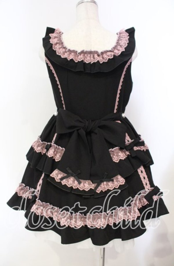 画像5: DearMyLoveEmily / フリルたっぷりはしごレースリボンジャンスカ M クロ×ピンク O-25-11-04-042-LO-OP-IG-OS (5)