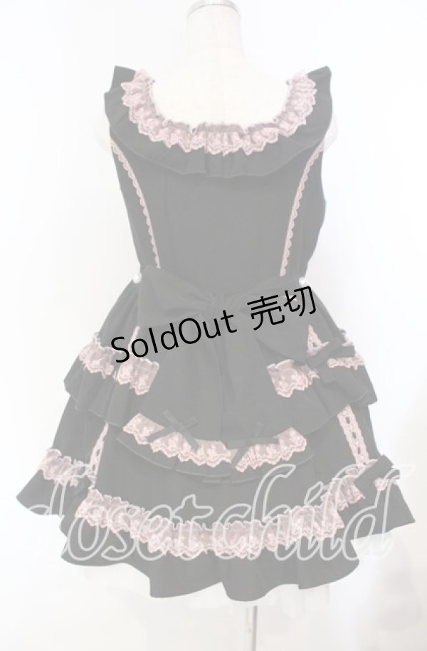 画像5: DearMyLoveEmily / フリルたっぷりはしごレースリボンジャンスカ M クロ×ピンク O-25-11-04-042-LO-OP-IG-OS (5)