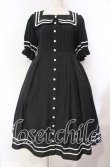 画像1: Physical Drop / 半袖スクエアタックセーラーワンピース  クロ O-25-11-04-043-LO-OP-IG-OS (1)