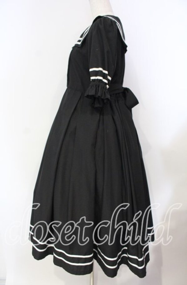 画像3: Physical Drop / 半袖スクエアタックセーラーワンピース  クロ O-25-11-04-043-LO-OP-IG-OS (3)