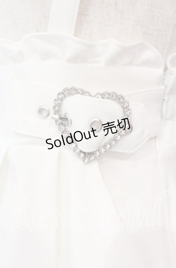 画像2: DearMyLove / 推し色サイドキラキラハートバックルサス付きスカート S シロ O-25-11-04-050-EL-SK-OW-OS (2)