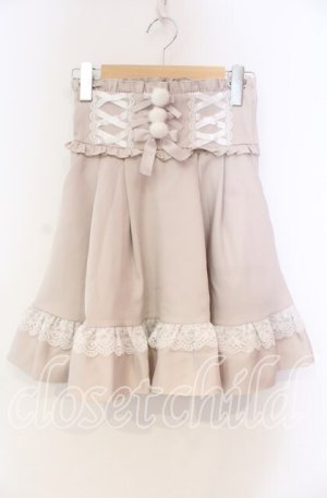 画像: DearMyLove / レースアップポンポンリボンフレアスカート S ピンク O-25-11-04-057-EL-SK-OW-OS