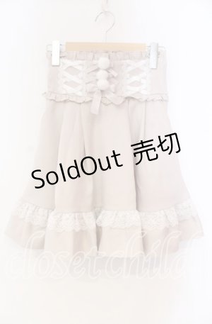 画像: DearMyLove / レースアップポンポンリボンフレアスカート S ピンク O-25-11-04-057-EL-SK-OW-OS