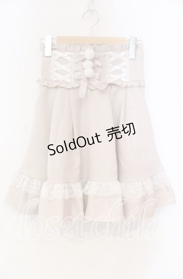 画像1: DearMyLove / レースアップポンポンリボンフレアスカート S ピンク O-25-11-04-057-EL-SK-OW-OS (1)