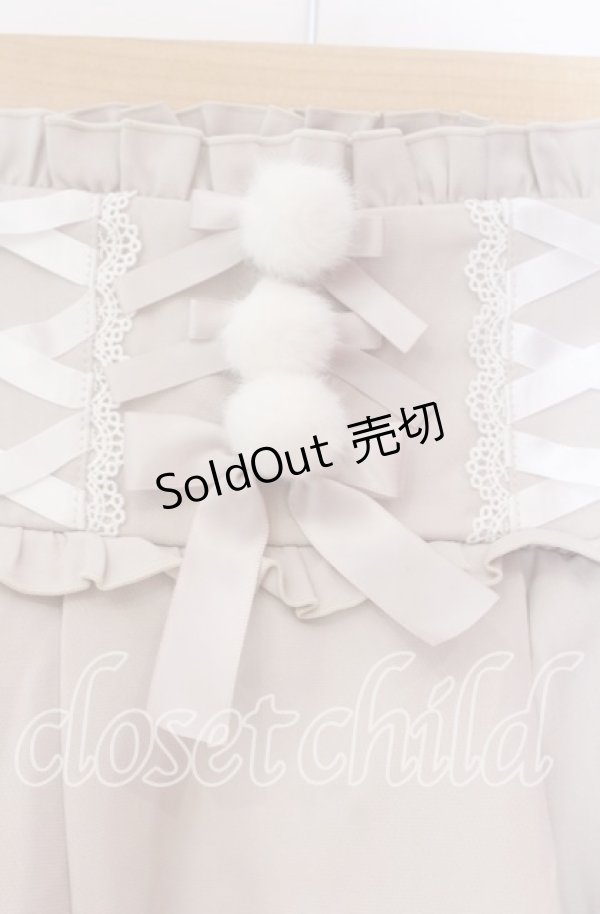 画像2: DearMyLove / レースアップポンポンリボンフレアスカート S ピンク O-25-11-04-057-EL-SK-OW-OS (2)