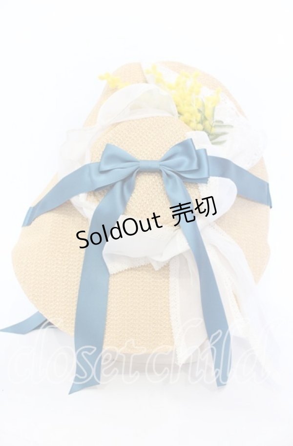 画像2: 【SALE】BAROQUE / × Sakizoコラボ Flower Hat ハット  ナチュラル×グリーン O-25-11-04-001-EL-AC-IG-ZT0105V (2)