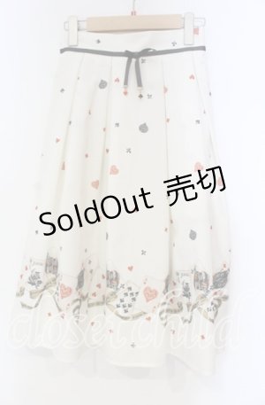 画像: Secret Honey / トランプ柄スカート 8 アイボリー O-25-11-04-064-CA-SK-YM-OS