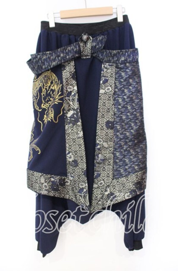 画像3: Qutie Frash / ラップ付きサルエルパンツ  ネイビー O-25-11-04-065-QU-PA-OW-OS (3)