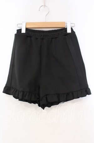 画像: DearMyLove / ジャージフリルショートパンツ S クロ O-25-11-04-067-EL-PA-OW-OS