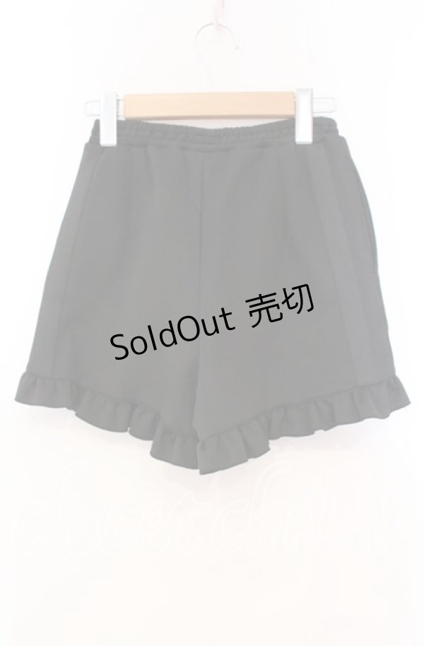 画像2: DearMyLove / ジャージフリルショートパンツ S クロ O-25-11-04-067-EL-PA-OW-OS (2)