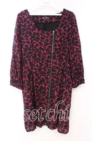 画像: HYSTERIC GLAMOUR / HG LEOPARD総柄ジップワンピース  ピンク×ブラック O-25-11-04-072-PU-OP-IG-OS
