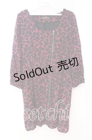 画像: HYSTERIC GLAMOUR / HG LEOPARD総柄ジップワンピース  ピンク×ブラック O-25-11-04-072-PU-OP-IG-ZT069