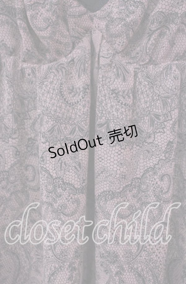 画像2: HYSTERIC GLAMOUR /ULLDANCINGLACE総柄ギャザーワンピース  ピンク×クロ O-25-11-04-073-PU-OP-IG-OS (2)