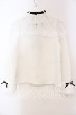 画像3: DearMyLove / ハートビジューリボンオフショル風レースブラウス M シロ O-25-11-04-008-EL-BL-OW-OS (3)
