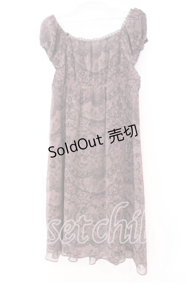 画像3: HYSTERIC GLAMOUR /ULLDANCINGLACE総柄ギャザーワンピース  ピンク×クロ O-25-11-04-073-PU-OP-IG-OS (3)