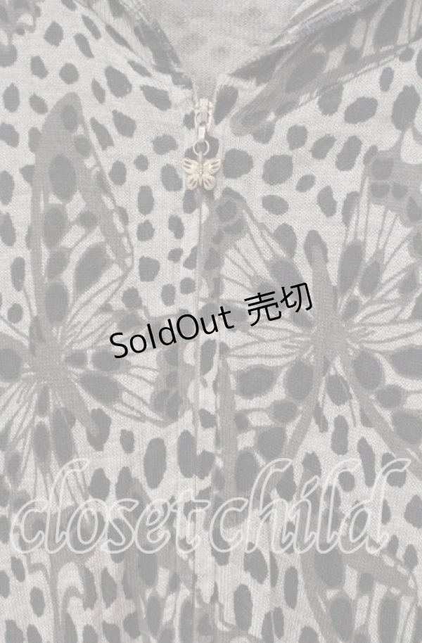 画像2: HYSTERIC GLAMOUR / バタフライジップパーカー  グレー×ブラック O-25-11-04-077-PU-TO-IG-OS (2)