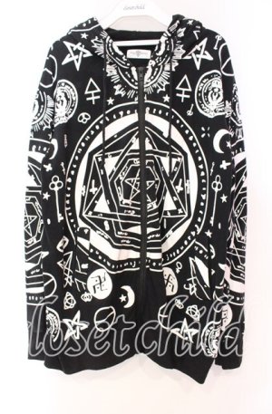 画像: Drug Honey / 魔法陣総柄ジップパーカー  ブラック O-25-11-04-078-PU-TO-IG-OS