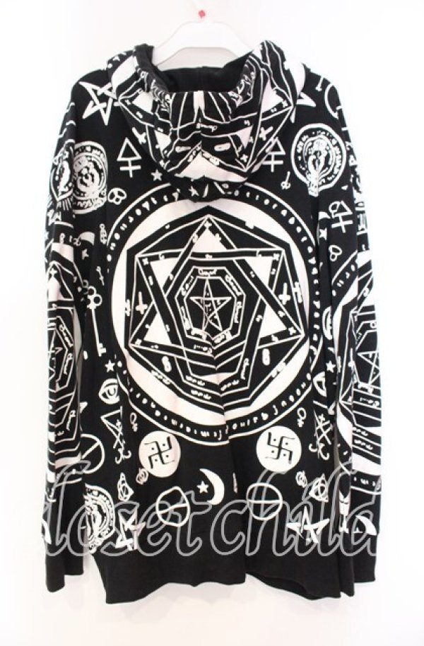 画像2: Drug Honey / 魔法陣総柄ジップパーカー  ブラック O-25-11-04-078-PU-TO-IG-ZT1211F (2)