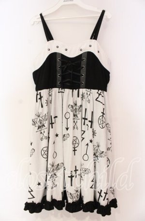 画像: SEX POT ReVeNGe / LACE UP WITCH ワンピース  ホワイト×ブラック O-25-11-04-080-SP-OP-IG-OS