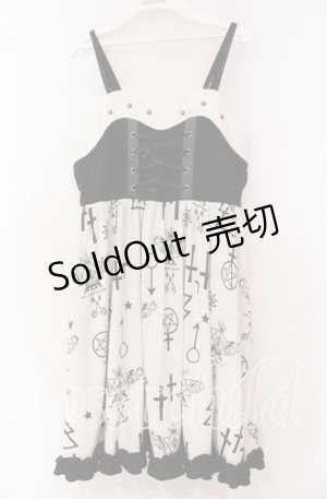 画像: 【SALE】SEX POT ReVeNGe / LACE UP WITCH ワンピース  ホワイト×ブラック O-25-11-04-080-SP-OP-IG-ZT406