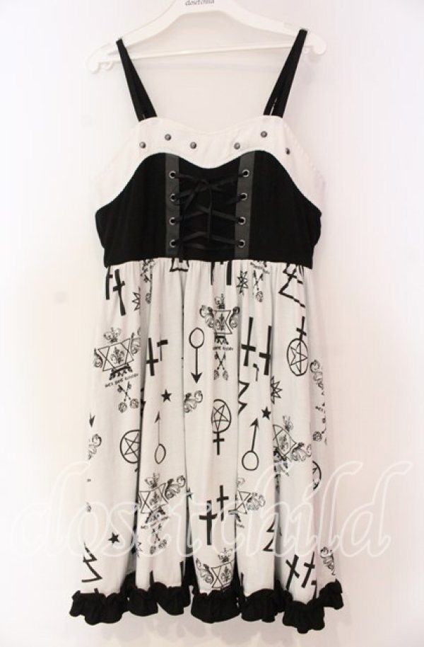 画像1: SEX POT ReVeNGe / LACE UP WITCH ワンピース  ホワイト×ブラック O-25-11-04-080-SP-OP-IG-ZT406 (1)