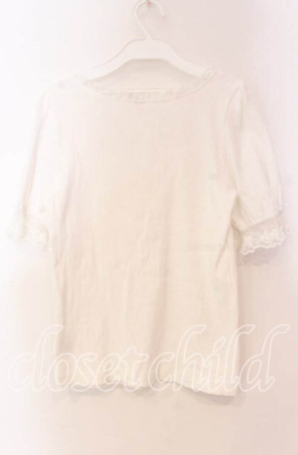 画像3: Secret Honey / スクエア襟テレコTシャツ 0 シロ O-25-11-04-084-CA-TS-YM-ZT179 (3)