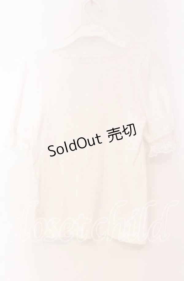 画像3: 【SALE】Secret Honey / スクエア襟テレコTシャツ 0 シロ O-25-11-04-084-CA-TS-YM-ZT179 (3)