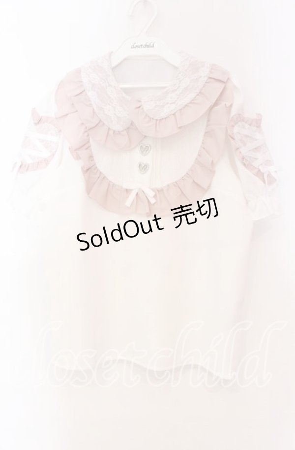 画像1: DearMyLove / 袖ハートレースヨークブラウス M ピンク O-25-11-04-010-EL-BL-OW-OS (1)