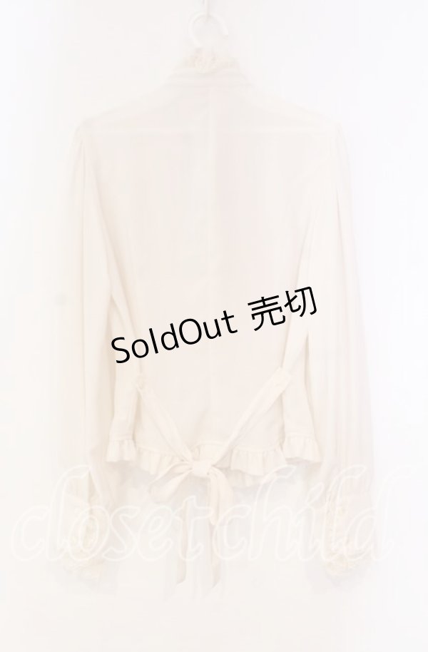 画像3: Innocent World / ストライプリボンブラウス  アイボリー×ワイン O-25-11-04-087-IW-BL-IG-OS (3)