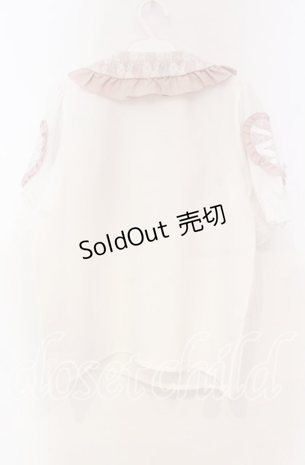 画像4: DearMyLove / 袖ハートレースヨークブラウス M ピンク O-25-11-04-010-EL-BL-OW-OS (4)