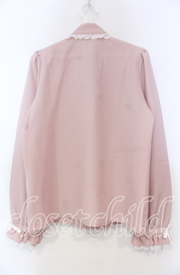 画像3: Dear My Love / レースフリルたっぷり上品ボウタイリボンブラウス M ピンク O-25-11-04-012-EL-BL-OW-OS (3)